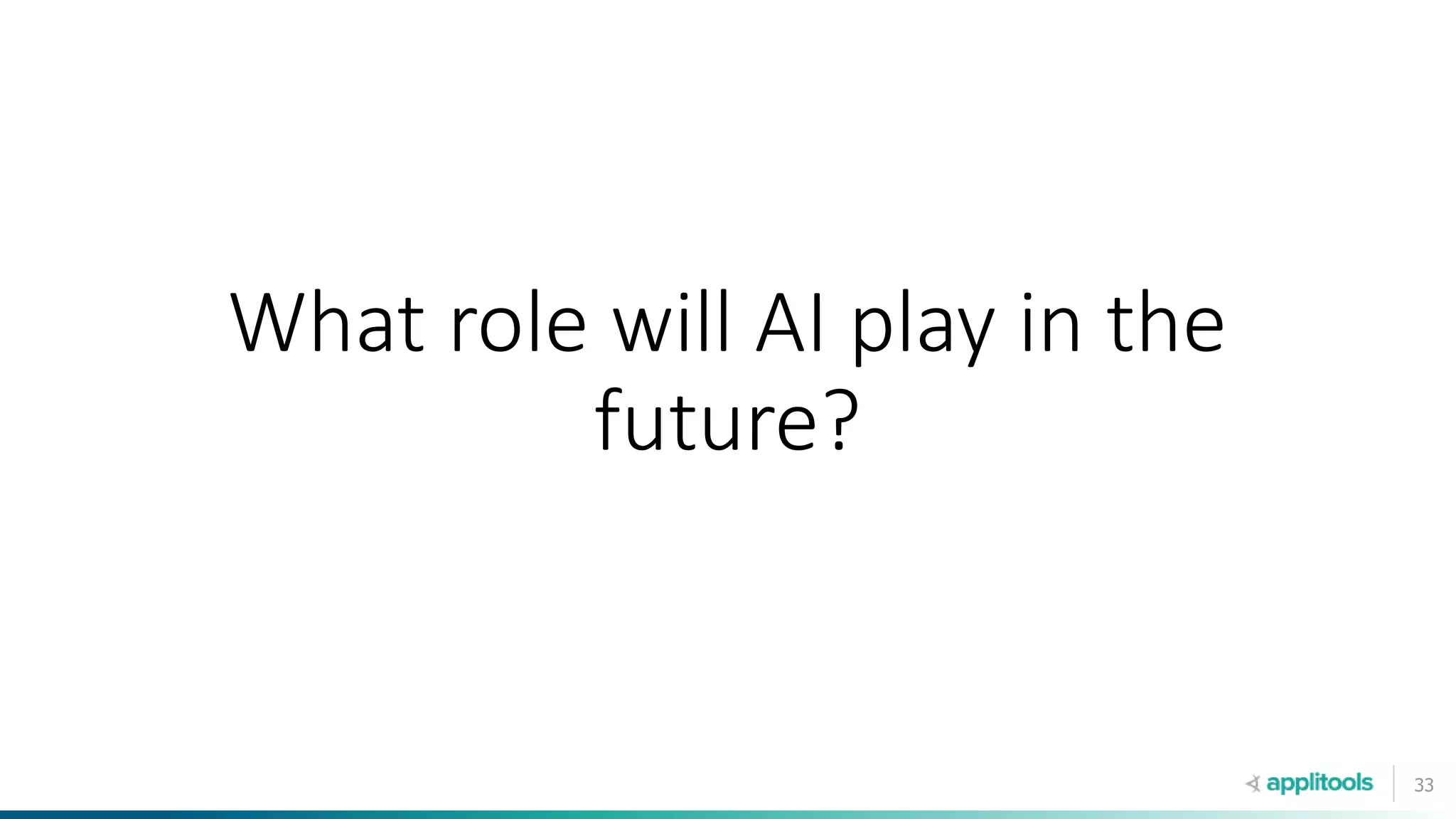 33
What role will AI play in the
future?
 