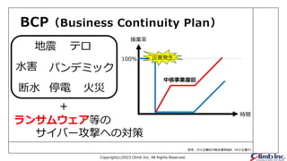 Copyright(c)2023 Climb Inc. All Rights Reserved.
BCPBusiness Continuity Plan


ƥ
ѥǥߥå
ˮ
ͣ
ˮ
οСIBCP߶\ָᘣСIأ
󥵥०Ȥ
Щ`ĤؤΌ

rg
٘I
100% ĺk
кI;
 