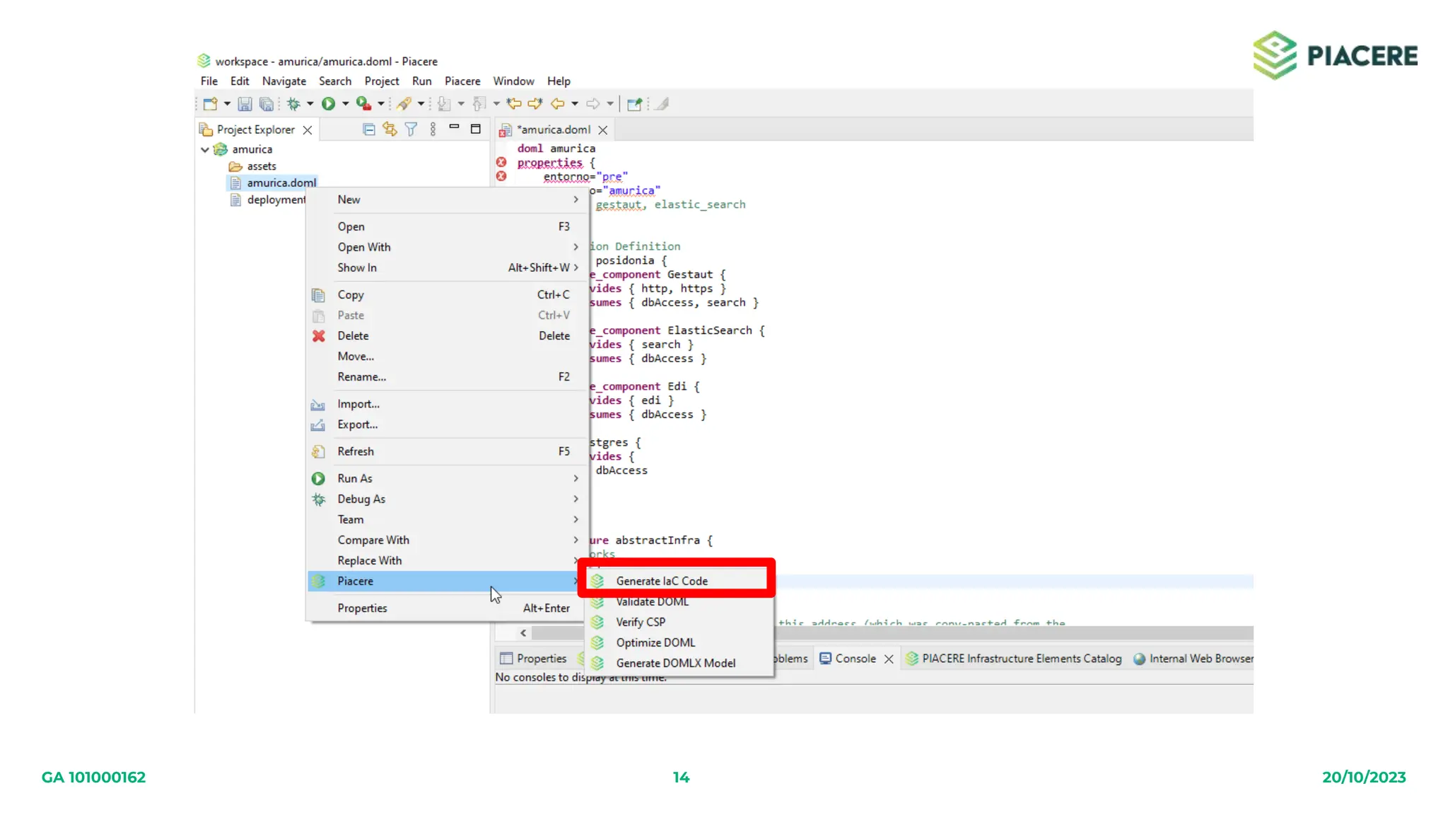 14 20/10/2023
GA 101000162
 