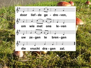 Vervuld van uw zegen (LB 425) t. R. Zuiderveld; m. traditional Wales
 