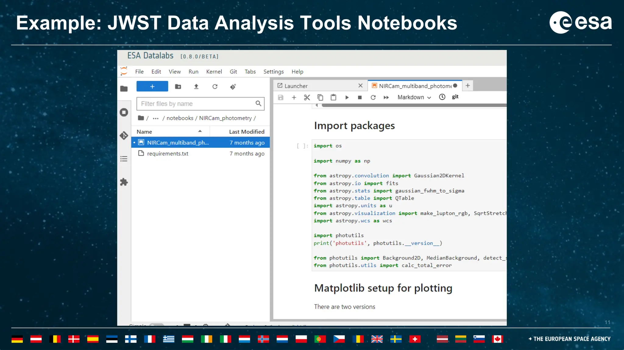 11
11
Example: JWST Data Analysis Tools Notebooks
 