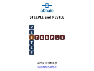 www.achain.com.br
STEEPLE and PESTLE
Consulte catálogo
T E E P L E
P
E
S
T
L
E
 