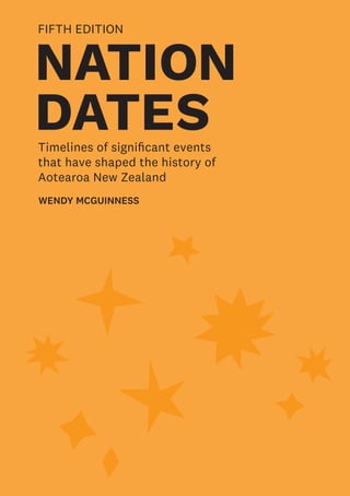 NATION
DATES
WENDY MCGUINNESS
Timelines of significant events
that have shaped the history of
Aotearoa New Zealand
FIFTH EDITION
 
