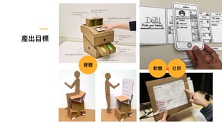 產出目標
硬體
軟體 社群
或
 