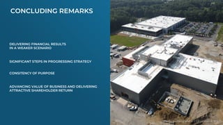 DELIVERING FINANCIAL RESULTS
IN A WEAKER SCENARIO
SIGNIFICANT STEPS IN PROGRESSING STRATEGY
CONSITENCY OF PURPOSE
ADVANCING VALUE OF BUSINESS AND DELIVERING
ATTRACTIVE SHAREHOLDER RETURN
SPARC building site in CFS - Devens, MA
CONCLUDING REMARKS
 