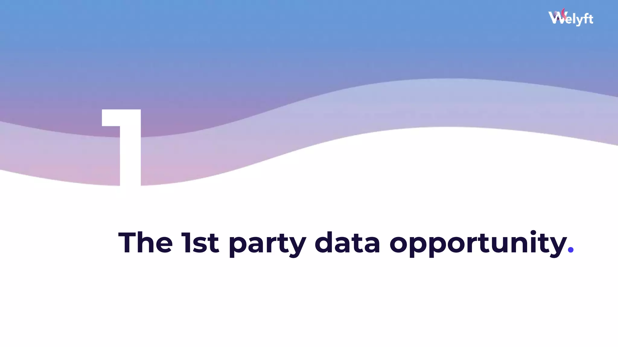 1
The 1st party data opportunity.
8
 