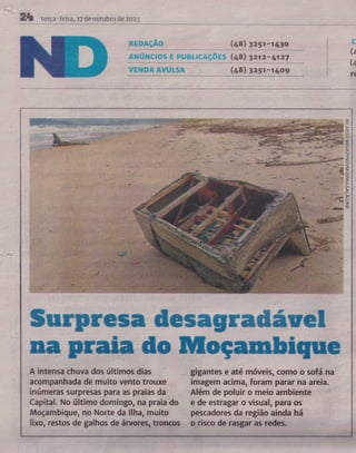 Lixo na praia em Florianópolis