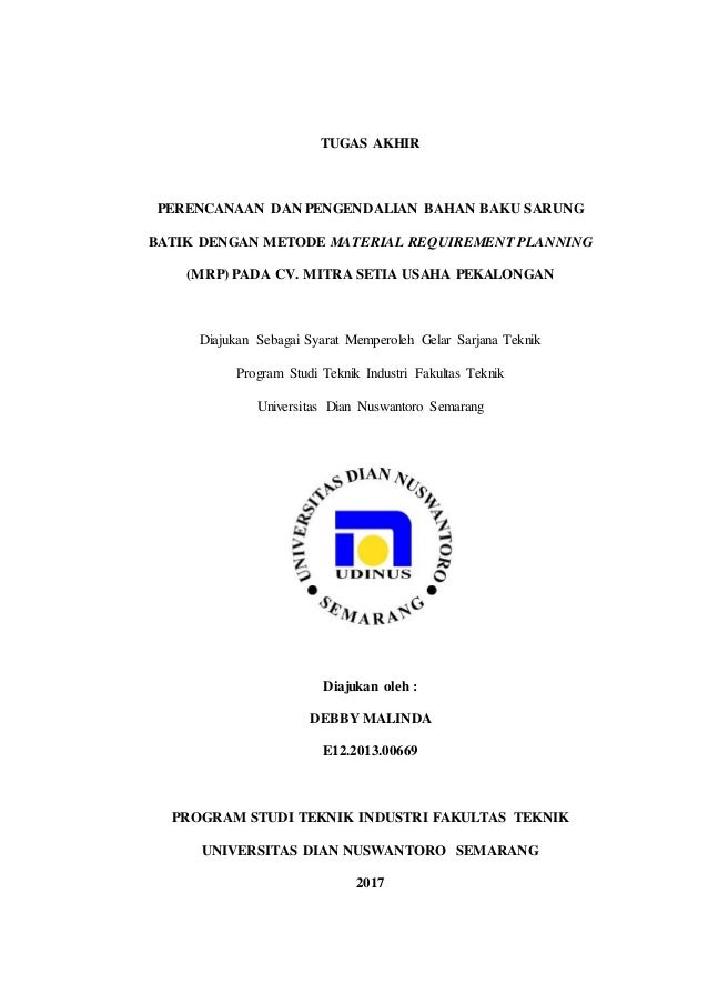 Pertanyaan Tentang Material Requirement Planning