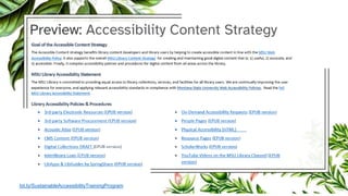 Preview: Accessibility Content Strategy
bit.ly/SustainableAccessibilityTrainingProgram
 