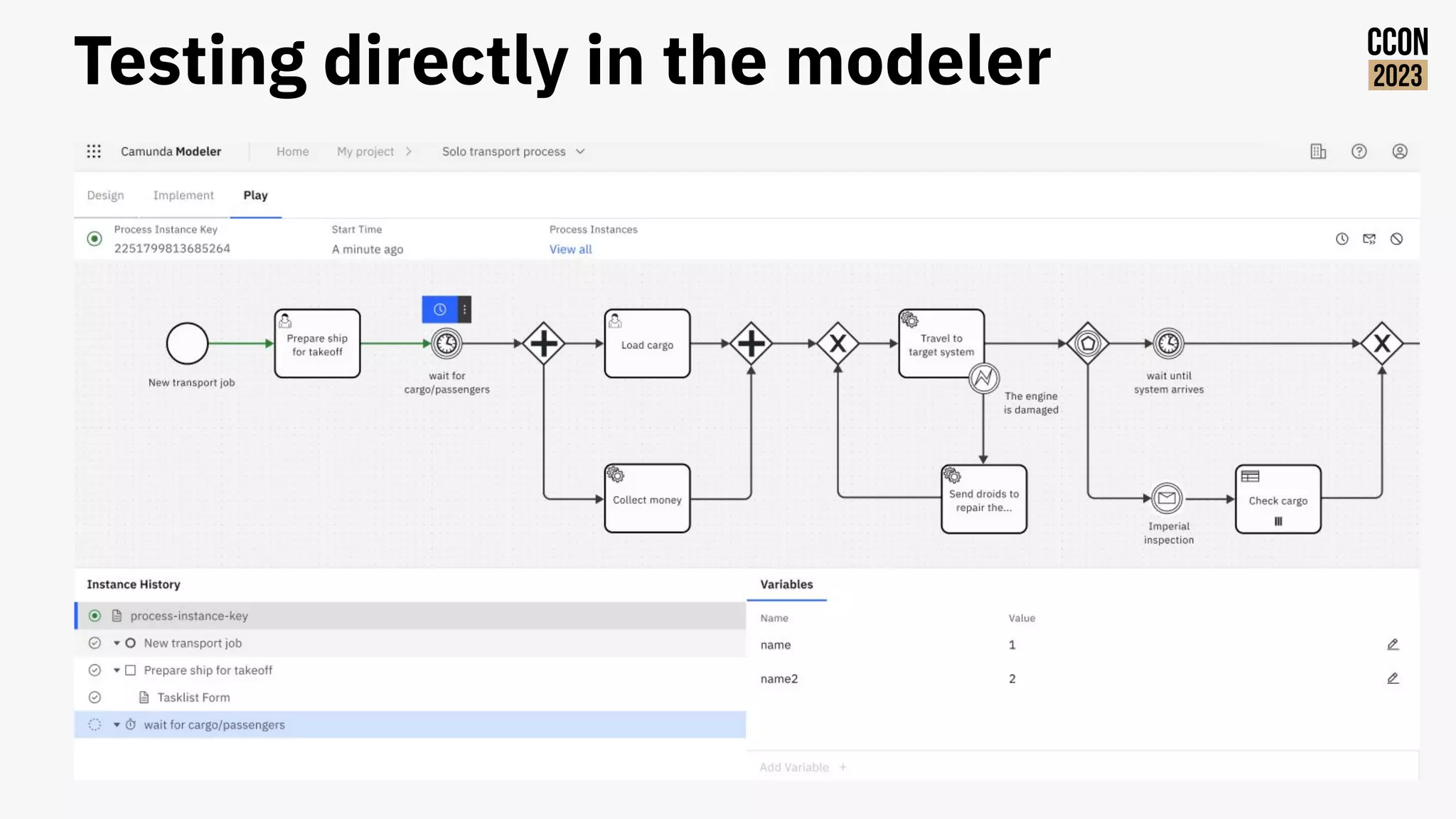 Testing directly in the modeler
 