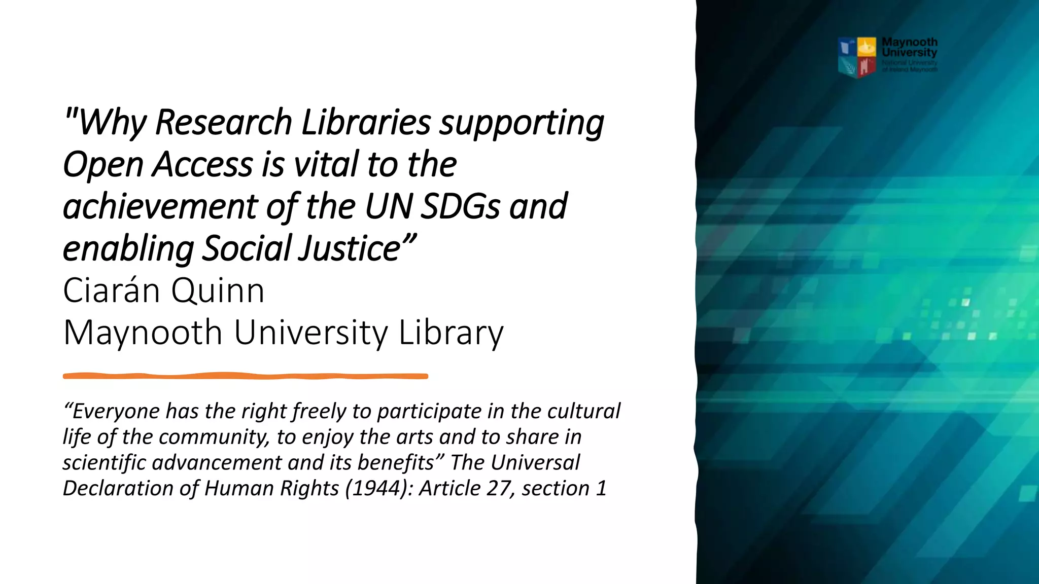 Why Research Libraries supporting Open Access is vital to the ...
