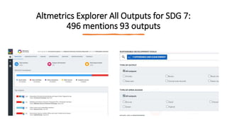 Altmetrics Explorer All Outputs for SDG 7:
496 mentions 93 outputs
 
