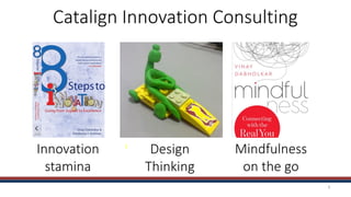1
Innovation
stamina
Design
Thinking
Mindfulness
on the go
Catalign Innovation Consulting
 