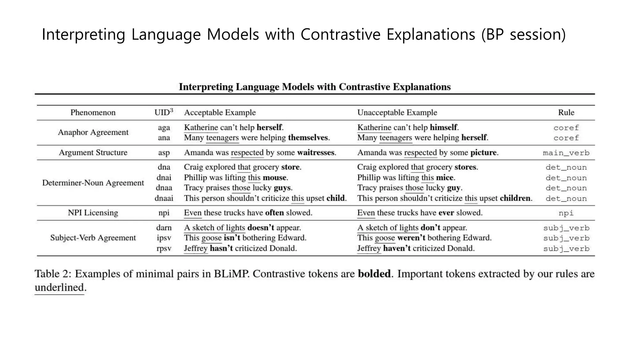 Interpreting Language Models with Contrastive Explanations (BP session)
 