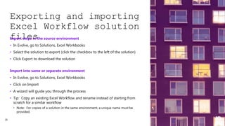 Automate Evolve Training: Excel Workflow for Automatic Routing | PPTX