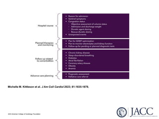 Michelle M. Kittleson et al. J Am Coll Cardiol 2023; 81:1835-1878.
2023 American College of Cardiology Foundation