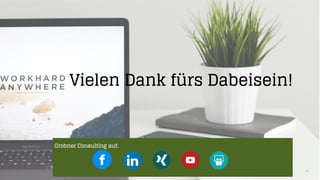 20
Vielen Dank fürs Dabeisein!
Grobner Consulting auf:
 