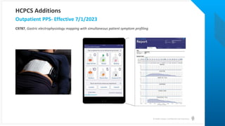 © Health Catalyst. Confidential and Proprietary.
C9787, Gastric electrophysiology mapping with simultaneous patient symptom profiling
Outpatient PPS- Effective 7/1/2023
HCPCS Additions
 
