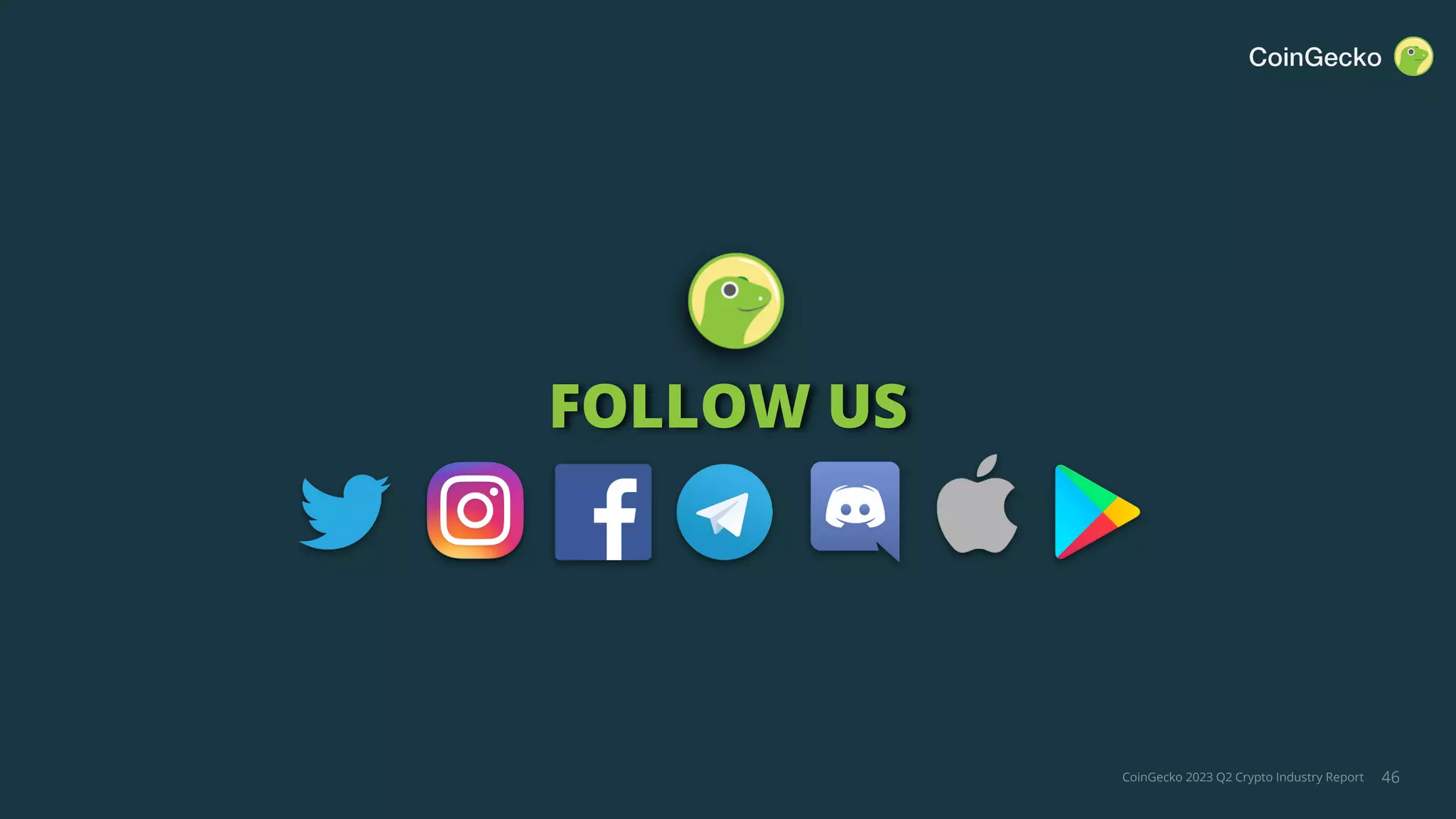 CoinGecko 2023 Q2 Crypto Industry Report
FOLLOW US
46
 