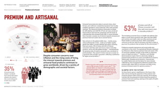 Artisanal food production dates to ancient times, when
farmers and craftsmen created food products from locally
available ingredients using traditional, often well-guarded,
methods. The industrial revolution drastically increased
the affordability and shelf life of food, yet mass-produced
food products have lost the uniqueness and the sense of
craftsmanship that artisanal foods offer. In recent decades,
there has been a steady rise of interest towards artisanal and
premium food and snacks due to several factors.
New entrants to the global middle class – mostly young
urban professionals in Asia – trade up to higher-quality
goods that reflect a certain lifestyle and status, including
food and snacks. 53% of Indian and 42% of Chinese
consumers said they seek more luxury, even in everyday
products, versus the 24% global average.144 Simultaneously,
the growing ranks of mature consumers also contribute to
premiumization. They spend 1.3 times more per occasion on
e-groceries than younger consumers, reflecting a preference
for higher priced products.145
The increasing consumer focus on health and wellness also
plays a crucial role as products with clean and clear labels
and nutrition and health claims are often premium priced.
Planet health is another key factor. With sustainability
concerns on the rise, 54% of consumers say they’re ready to
pay more for products that are better for the environment.146
Preference towards experiences and social media also
contribute to this trend. The aspirational lifestyles displayed
by influencers often feature premium food and snacks. 24%
of consumers globally consider social media an important
source of ideas and advice.147 Therefore, such lifestyle
demonstrations inspire them to selectively indulge in
premium food products as a more accessible form of luxury.
Additionally, changing social dynamics, characterized
by smaller family sizes and the desire for more intimate
celebrations, have increased the preference toward more
premium gifts: about 56% of consumers are likely to buy
premium artisanal snacks for special occasions.148
GLIMPSE INTO THE FUTURE
As these factors grow in significance in the future, they
will continue driving the expansion of the premium and
artisanal segment within food and snacking. Personalized
nutrition has the potential to further boost the growth of
premium food and snacking, catering to the needs of health-
conscious consumers.
Despite consumer concerns over
inflation and the rising costs of living,
the interest towards premium and
artisanal food products continues to
grow worldwide, driven by a variety of
demographic and societal factors.
Premium and artisanal
53%
of Indian and 42% of
Chinese consumers said
they seek more luxury, even
in everyday products144
Product launches with premium and artisanal claims
saw an 18% increase in 2023 vs prior year.149 This
growth reflects an interest in artisanal, premium-
priced food products. Our experts predict that the
rise of AI might cause a fatigue and longing for the
“human-made” that will further boost the popularity
of artisanal products and ingredients.150
– MINTEL
“”
TREND REACH
RESURGENCE OF
EXPERIENCE ECONOMY
Y
S
H
I
F
T
I
N
G
D
E
M
O
G
R
A
P
H
I
C
L
A
N
D
S
C
A
P
E
Second lifers
E
n
v
i
r
o
n
m
e
n
t
a
l
l
y
f
r
i
e
n
d
l
y
p
a
c
k
a
g
i
n
g
Better
nutrition
literacy
Clean and
clear label
Functional
nutrition
Emotional
well-being
Novel sensorial
experiences
Premium and
artisanal
Brand
storytelling
Escapism and
nostalgia
Experiential
commerce
Middle class
expansion
Global mobility and
multiculturalism
Young consumer
cohorts
S
n
a
c
k
i
fi
c
a
t
i
o
n
Evolving
household
composition
T
I
M
E
T
O
M
A
T
E
R
I
A
L
I
M
P
A
C
T
> 10 YEARS
5–10 YEARS
<5 YEARS
TIME TO MATERIAL IMPACT
>10 Years
<5 Years 5–10 Years
35%
IMPACT
Moderate Strong Very Strong
of monitored early
adopters worldwide
have shared information
related to this trend in
their social media posts
at least once in 2023
32
MONDELĒZ INTERNATIONAL STATE OF SNACKING: FUTURE TRENDS
INTRODUCTION SHIFTING DEMOGRAPHIC
LANDSCAPE
INCREASINGLY
FLUID LIFESTYLES
HEALTH AND
WELL-BEING UBIQUITY
PEOPLE AND PLANET
IMPACT IMPERATIVE
BACK TO SNACKING TREND RADAR
RESURGENCE OF
EXPERIENCE ECONOMY
Novel sensorial experiences Brand storytelling Escapism and nostalgia Experiential commerce
Premium and artisanal
 