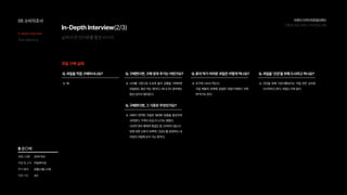 05소비자조사 브랜드디자인과로컬브랜드
친환경과일브랜드디자인(w.디팜)
실제타겟인터뷰를통한리서치
과일구매실태
과일을직접구매하시나요?
Q.
예
A.
구매한다면,그기준은무엇인가요?
Q.
과육이 연약한 과일은 형태와 빛깔을 중요하게
고려한다.가격이조금더나가도괜찮다.

사과의경우형태와빛깔은잘고려하지않는다.

맛에대한신뢰가부족해‘고당도'를표현하는네
이밍의과일에손이가는편이다.
A.
과일을‘건강'을위해드시려고하나요?
Q.
건강을 위해 가공식품보다는 직접 만든 요리로
식사하려고한다.과일도이와같다.
A.
구매한다면,구매양과주기는어떤가요?
Q.
사과를 기준으로 5-6개 들이 상품을 구매하면
10일정도동안먹는편이다.바나나의경우에는
항상남아서얼려둔다.
A.
혼자먹기어려운과일은어떻게먹나요?
Q.
친구와나눠서먹는다.

가끔 배달의 민족에 입점한 과일가게에서 구매
해먹기도한다.
A.
B윤○혜
25세여성

취업준비생

원룸(서울소재)

4년
연령/성별

직업및소속

주거형태

자취기간
In-DepthInterview(2/3)
Indepthinterview
TownWatching
 