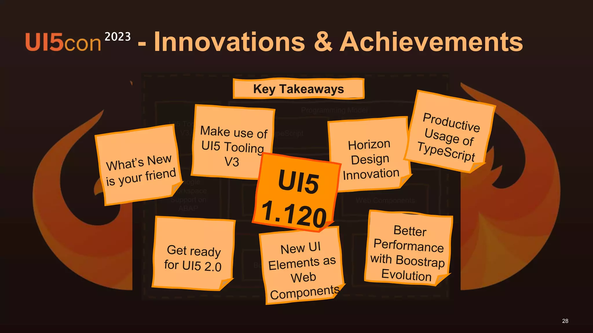 28
Key Topics
Programming Model
Rendering & Controls
Modular Core
Web Components
MDC “Unchained”
TypeScript
Horizon
Design Innovation
Google
Workspace
Support on
ABAP
UI5 Tooling
V3.0
Bootstrap Evolution
- Innovations & Achievements
2023
UI5 2.0
Key Takeaways
 