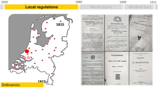 Local regulations
1850 1911
1900
1880
Moral panic Brothel ban
1815
1815
1815
1815
Ordinances
 