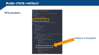 Kube-state-metrics
VPA pendant…
Valeurs à récupérer
 