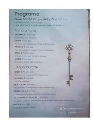 Programa del Concierto en el Auditorio de Madrid 2024-02-02