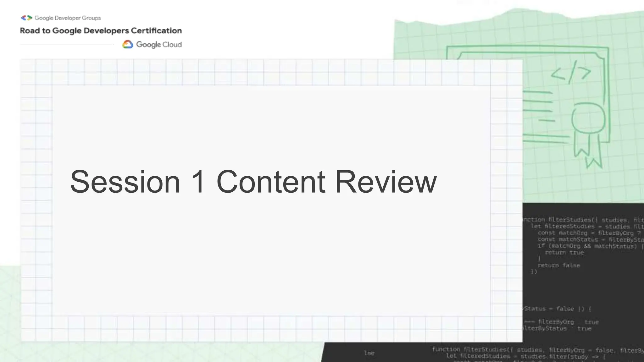Session 1 Content Review
 