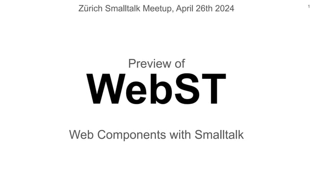 Preview of WebST Web Components with Smalltalk | PPT