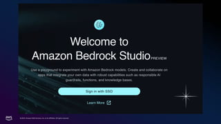 Getting started with Amazon Bedrock IDE and Control Tower | PDF