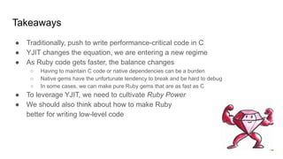 Breaking the Ruby Performance Barrier with YJIT | PDF