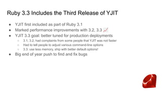 Breaking the Ruby Performance Barrier with YJIT | PDF