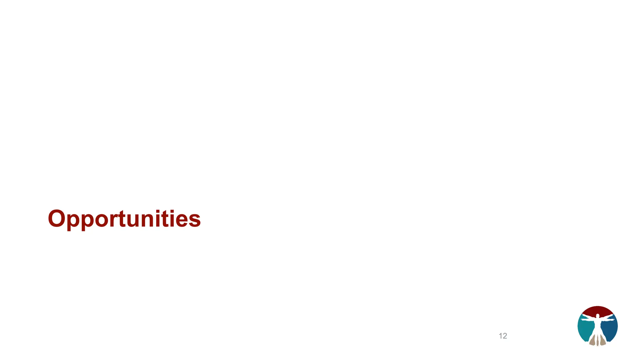 Opportunities
12
 