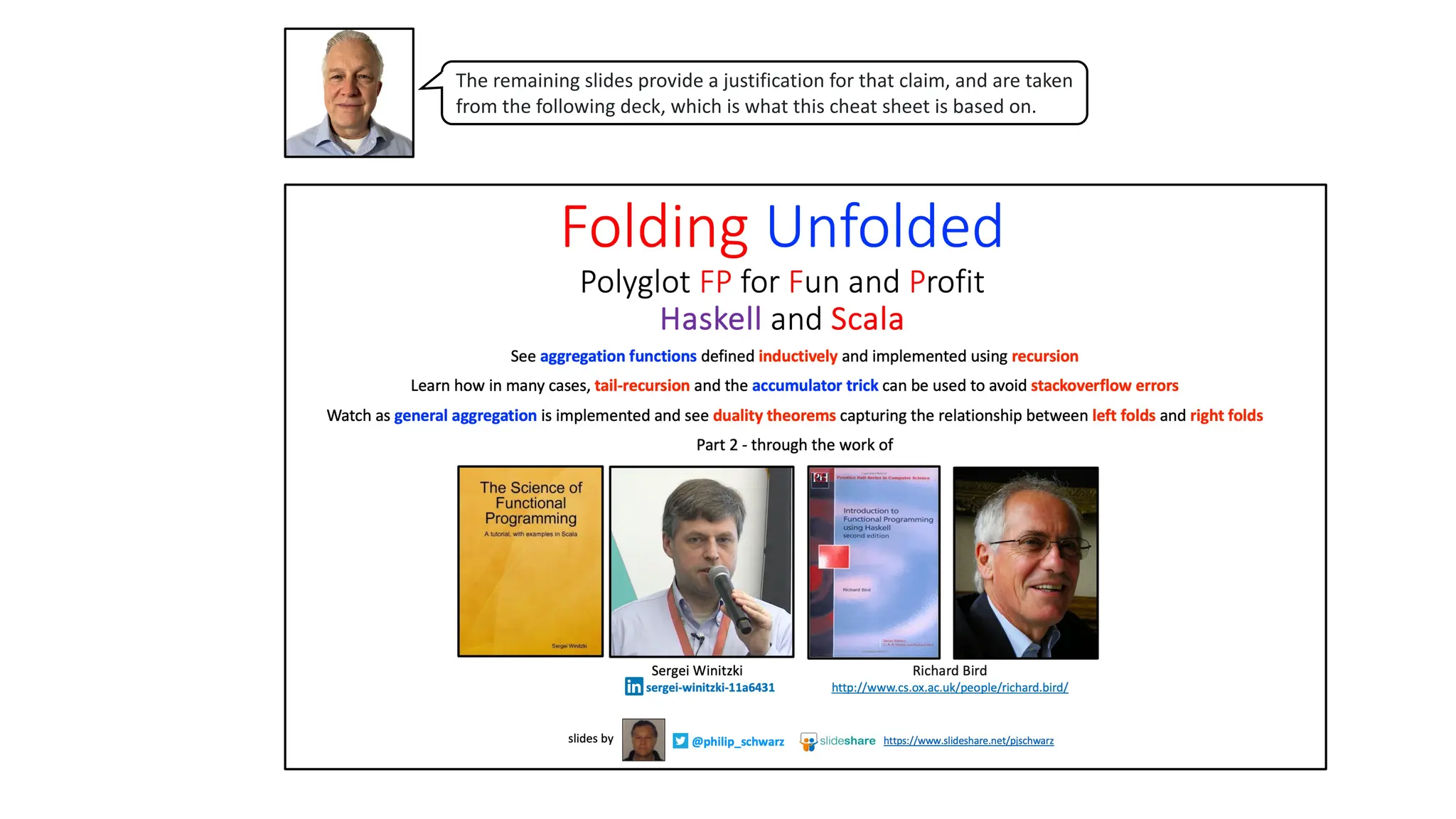 The remaining slides provide a justification for that claim, and are taken
from the following deck, which is what this cheat sheet is based on.
 