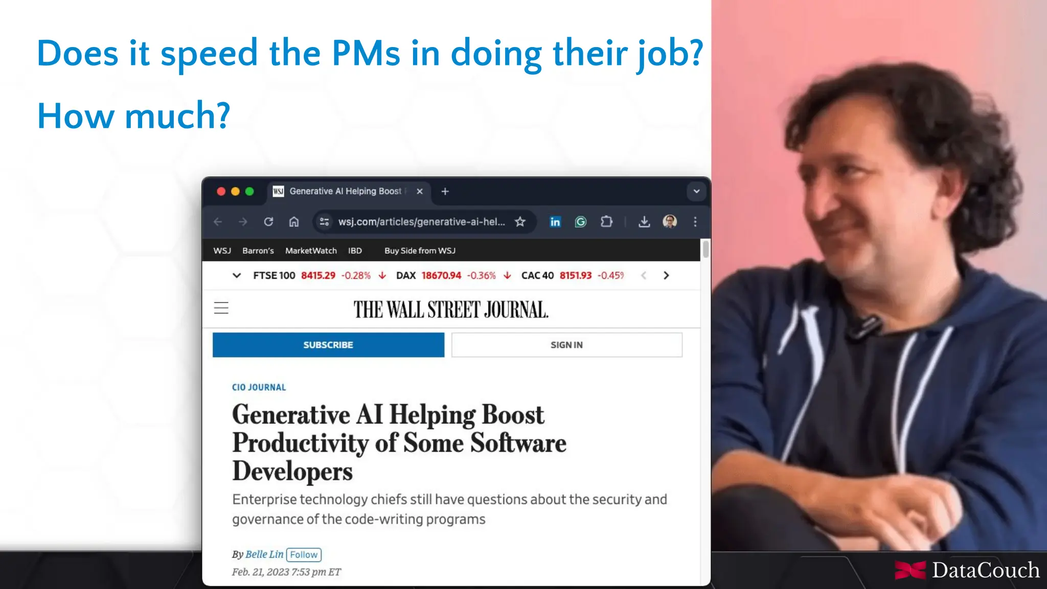 This
slide
deck
is
developed
by
DataCouch
Does it speed the PMs in doing their job?
How much?
 