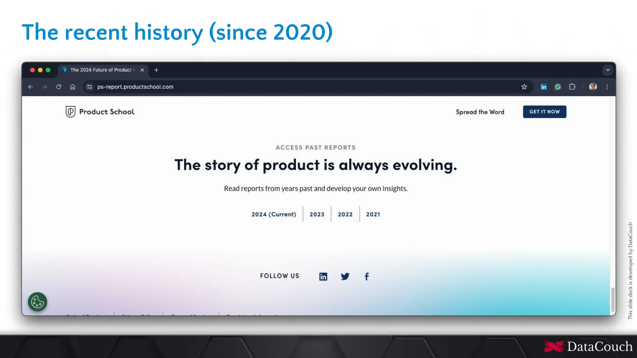This
slide
deck
is
developed
by
DataCouch
The recent history (since 2020)
 