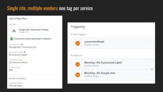 Single site, multiple vendors: one tag per service
 