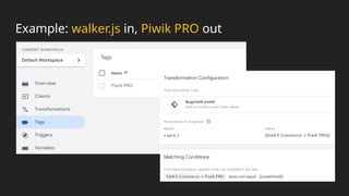 Example: walker.js in, Piwik PRO out
 