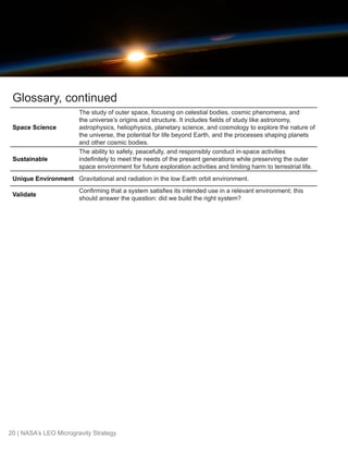 NASA LOW EARTH ORBIT MICROGRAVITY STRATEGY | PDF