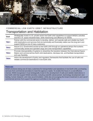 NASA LOW EARTH ORBIT MICROGRAVITY STRATEGY | PDF