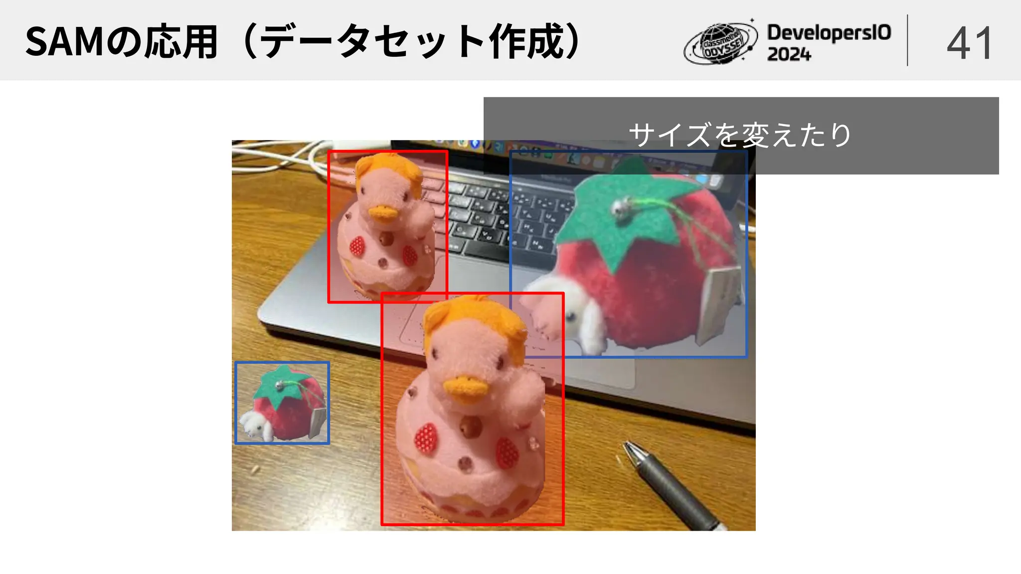 SAMの応用（データセット作成） 41
サイズを変えたり
 