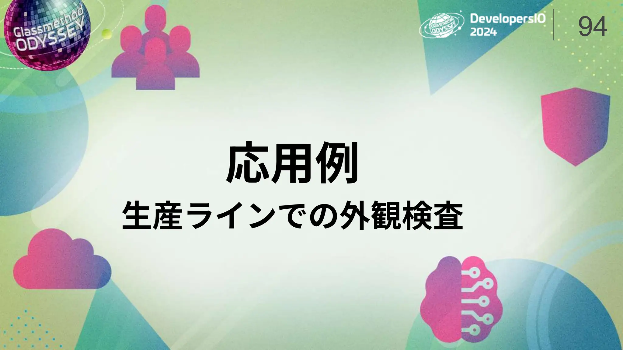応用例
生産ラインでの外観検査
94
 