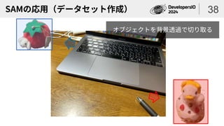SAMの応用（データセット作成） 38
オブジェクトを背景透過で切り取る
 