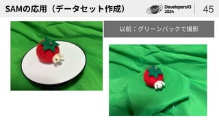 SAMの応用（データセット作成） 45
以前：グリーンバックで撮影
 
