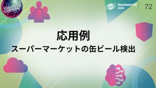 応用例
スーパーマーケットの缶ビール検出
72
 