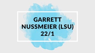 GARRETT
NUSSMEIER (LSU)
22/1
 