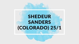 SHEDEUR
SANDERS
(COLORADO) 25/1
 