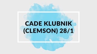 CADE KLUBNIK
(CLEMSON) 28/1
 